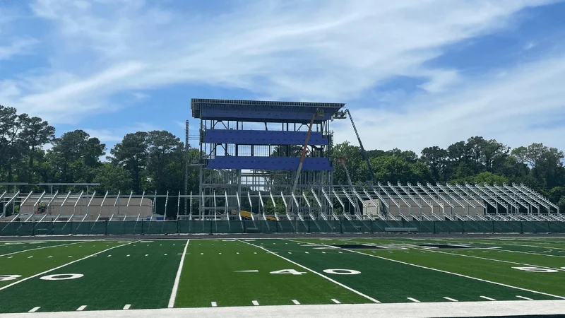 Crane Accident Damages New HISD Football Stadium Bleachers, No Injuries Reported