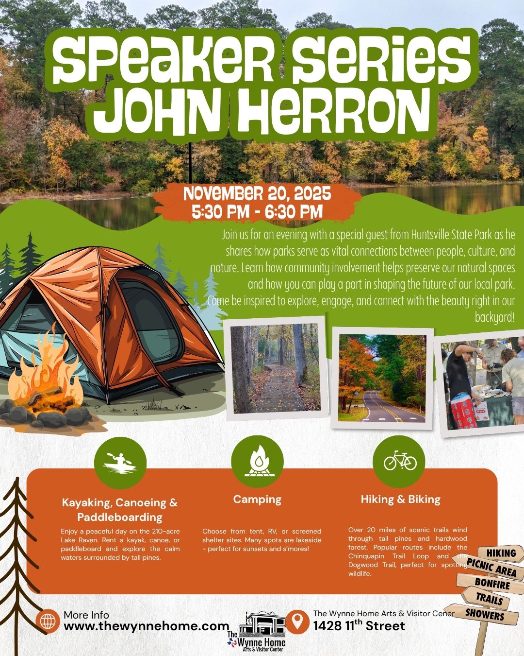 Huntsville State Park-Speaker Series at The Wynne Home